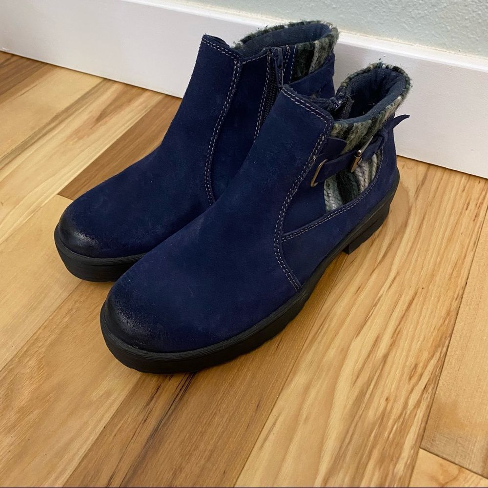 Earth Origins Water Repellent Suede Ankle Boots in Blue - Picture 3 of 8